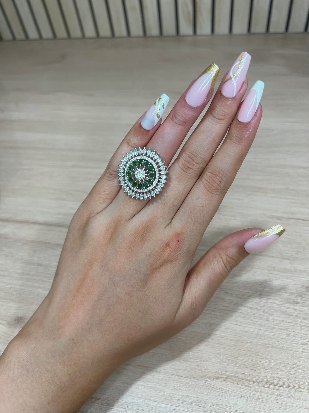 Silver Plated Faux Diamond Ring-CZRNG101G