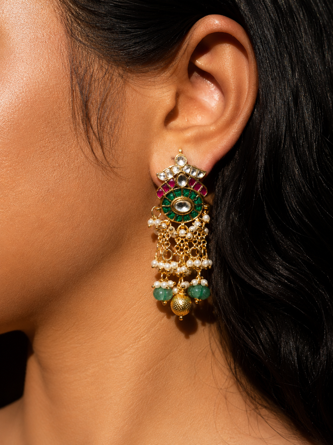 Jadau Kundan Multicolour Necklace Set- SJKNS-2001