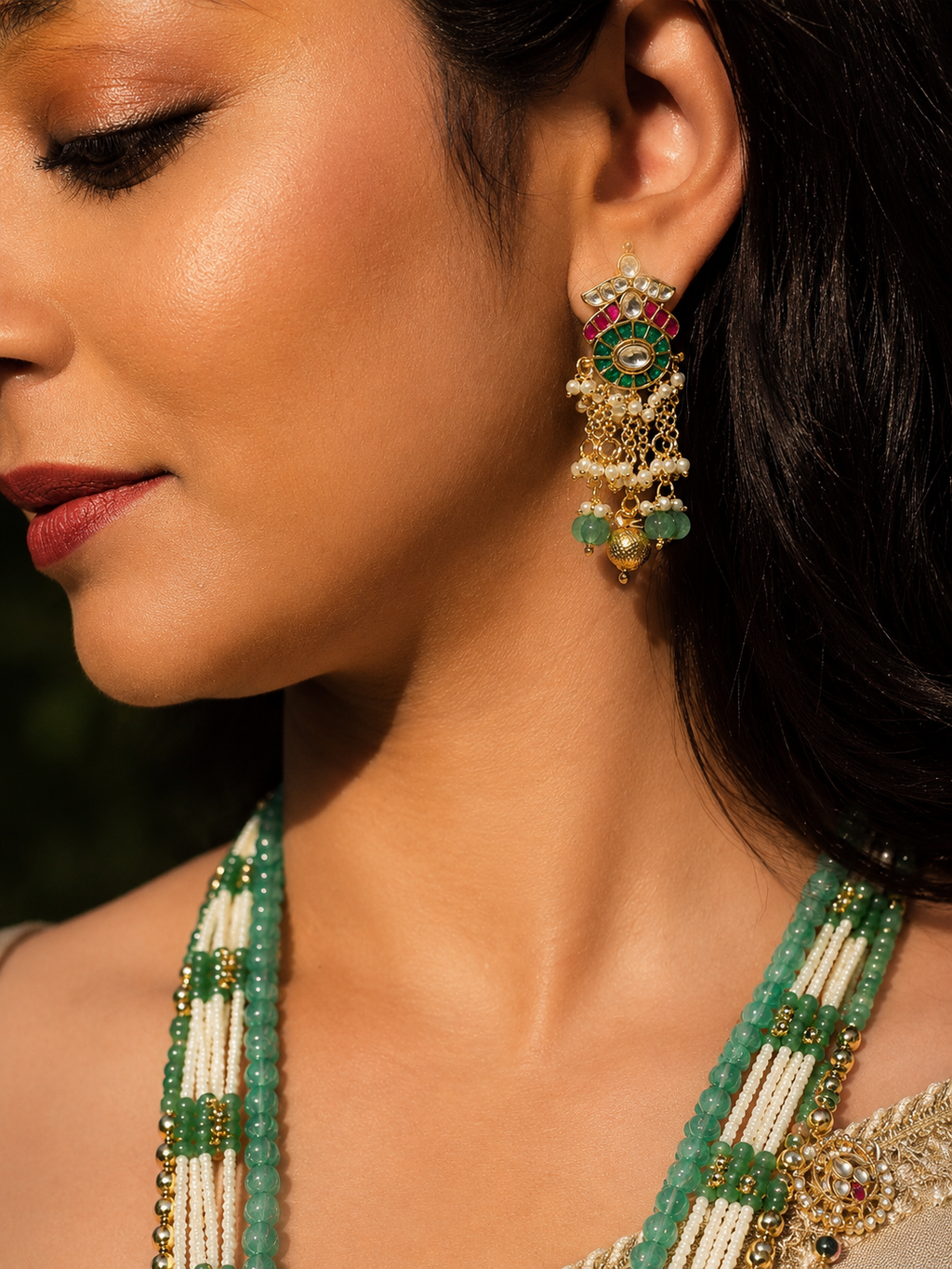 Jadau Kundan Multicolour Necklace Set- SJKNS-2001