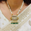 Green Color Gold Plated Jadau Kundan Necklace set MJS2002