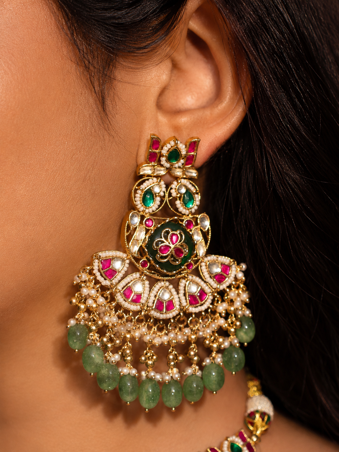 Jadau Kundan Multicolour Necklace Set-SJKNS2006