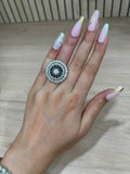 Silver Plated Faux Diamond Ring-CZRNG101G